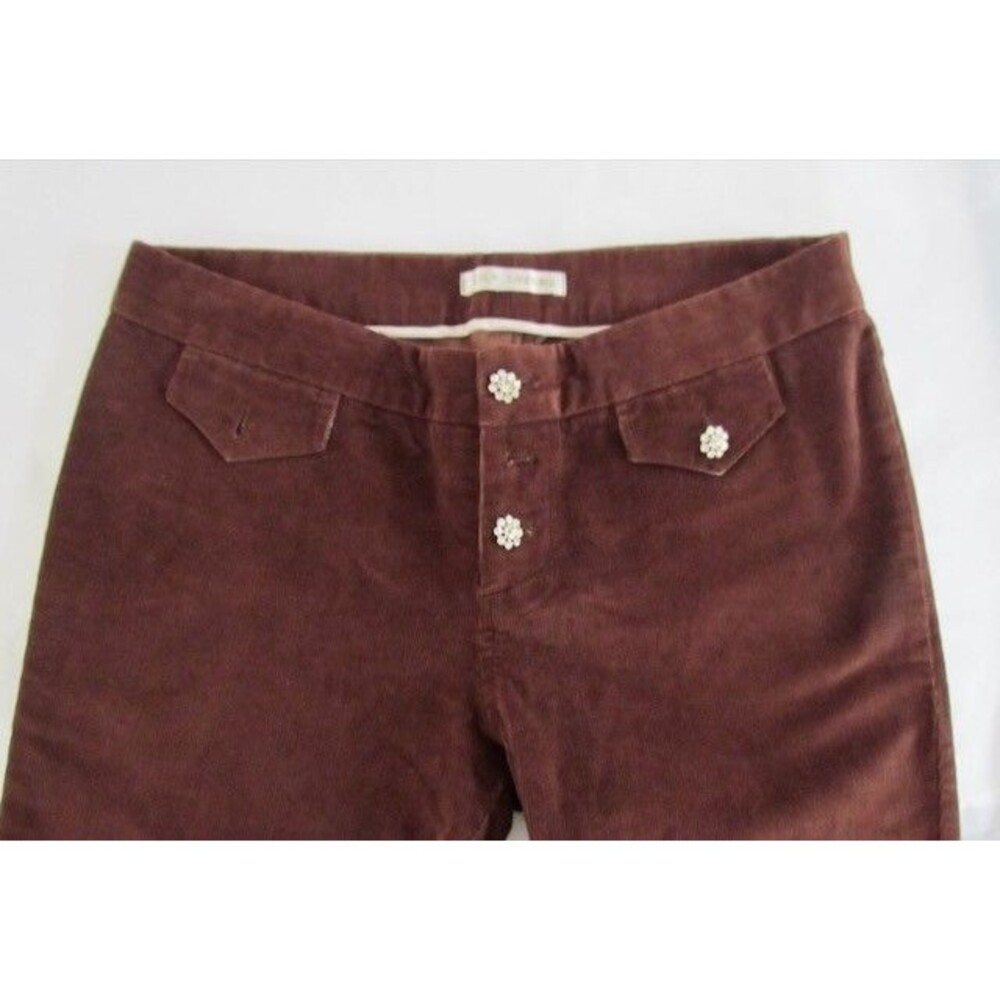 Vintage Corduroy Bell Bottom Pants Lily Cheung Rust 8 Rhinestone Deadstock Y2K
